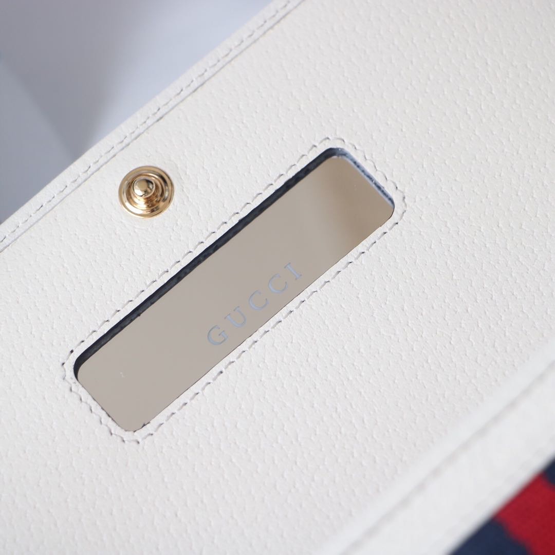 Gvc*1 ophidia gg chain wallet leather white 546592 19 x 10 x  3.5 cm