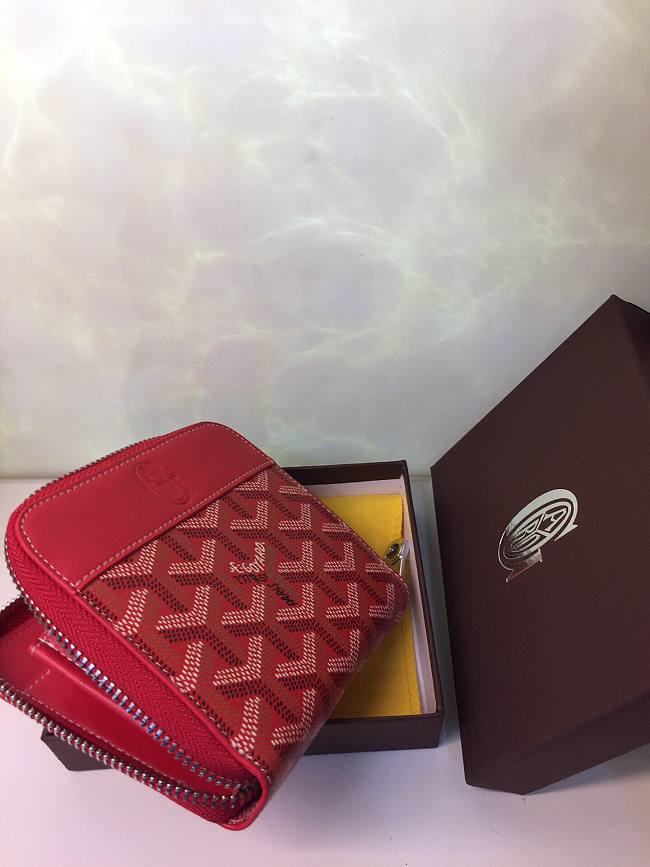 G09ard small chervon zipper wallet red 11 x 10 cm