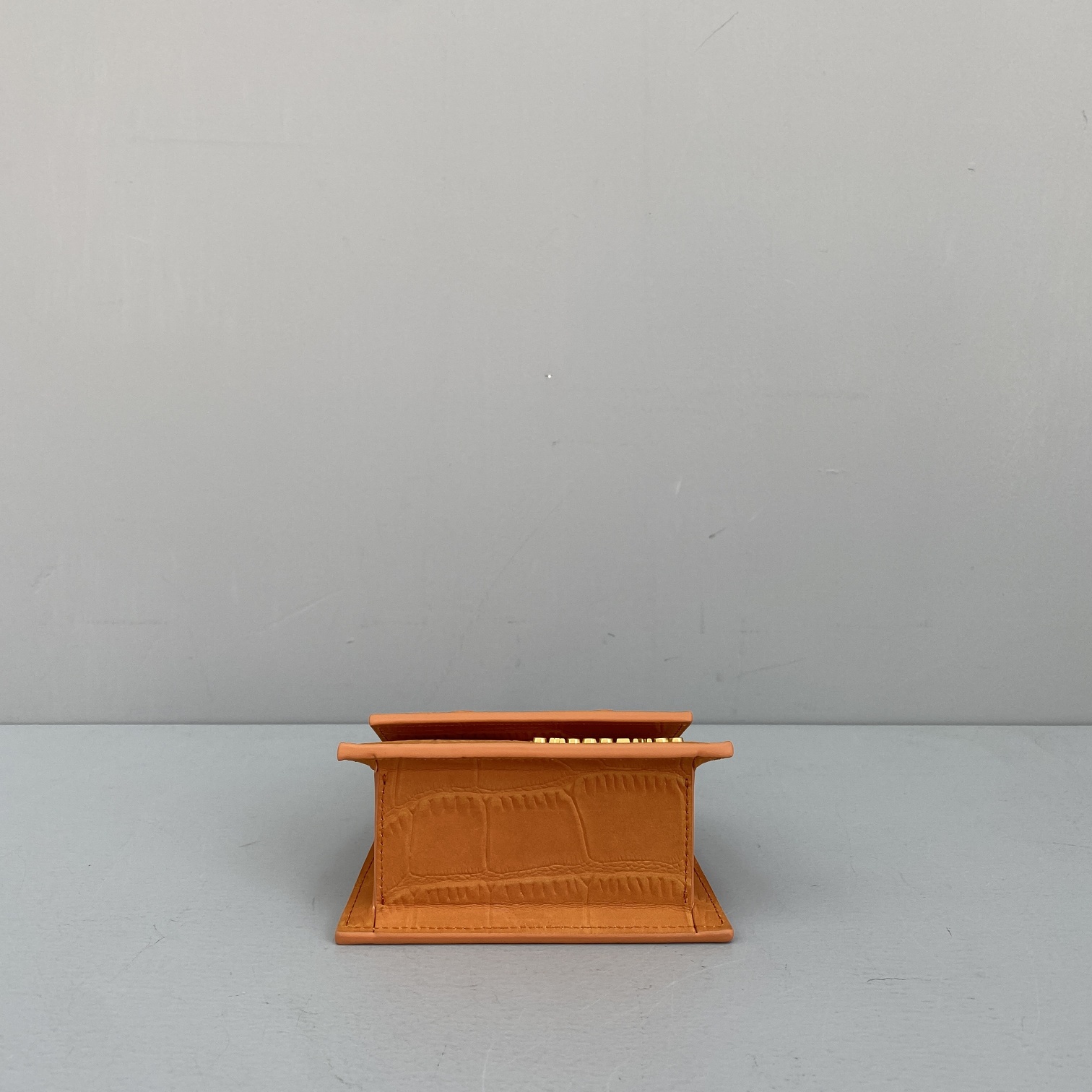 JACQUEMUS LE CHIQUITO Mini Crocodile Leather Bag Orange 213BA01 12 x 8 x 5 cm