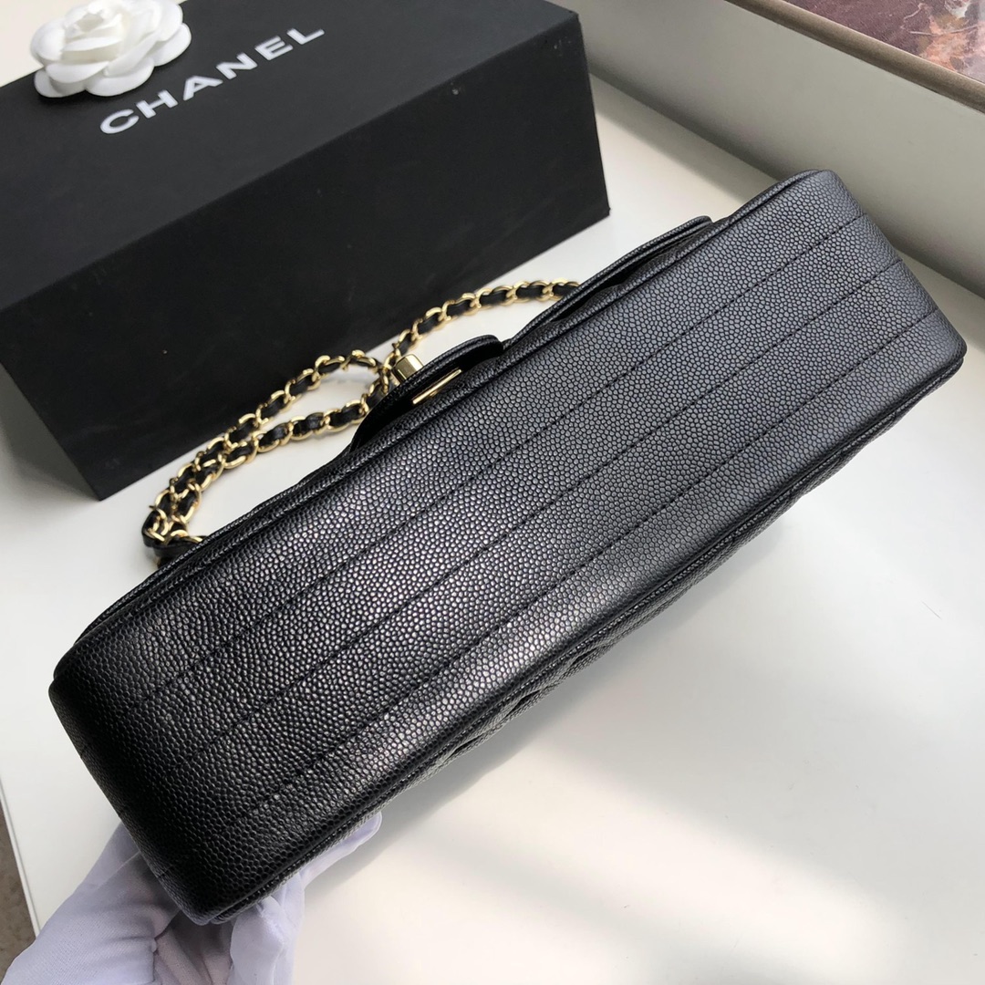 Ch**el chevron classic flap bag grained leather golden metal black a01112 26 x 16 x 7 cm