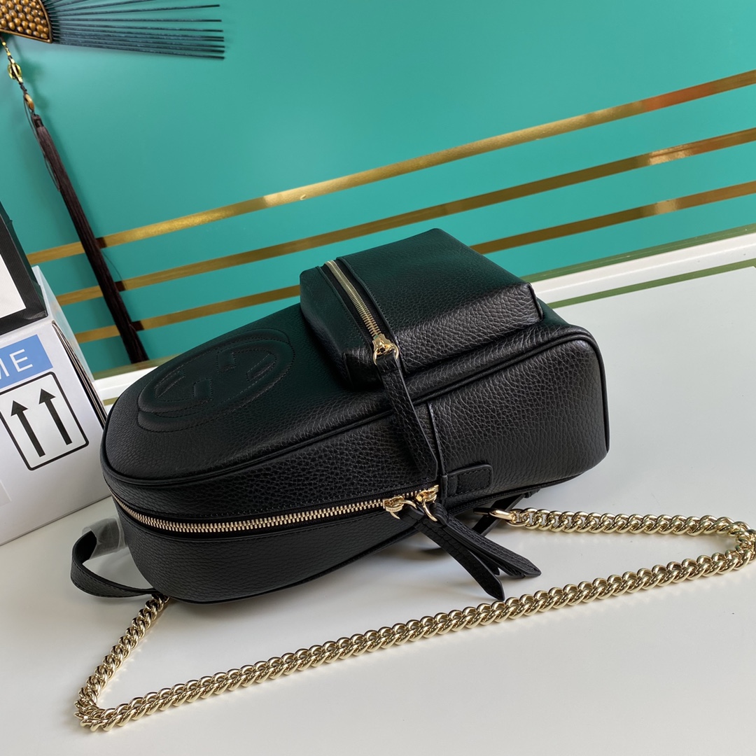 Gvc*1 soho leather chain backpack black 431570 22.5 x 31 x 9.5 cm