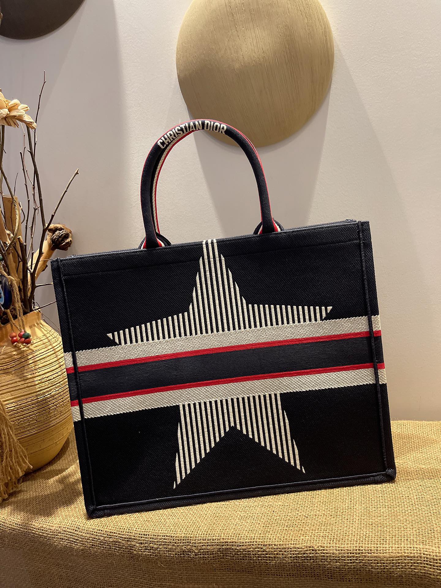 D10r D10ralps book tote black three-tone embroidery m1286 41.5 cm