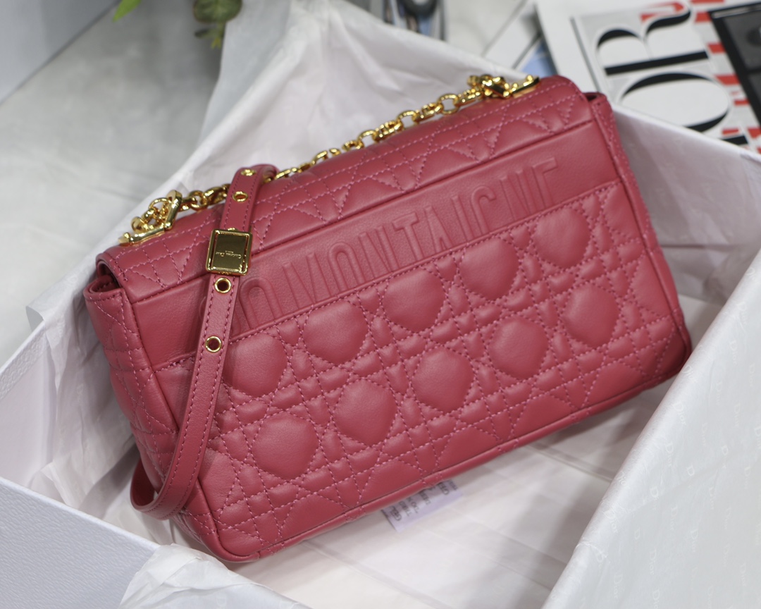 d10r medium caro bag S*pple cannage calfskin pink m9242 25.5 x 15.5 x 8 cm