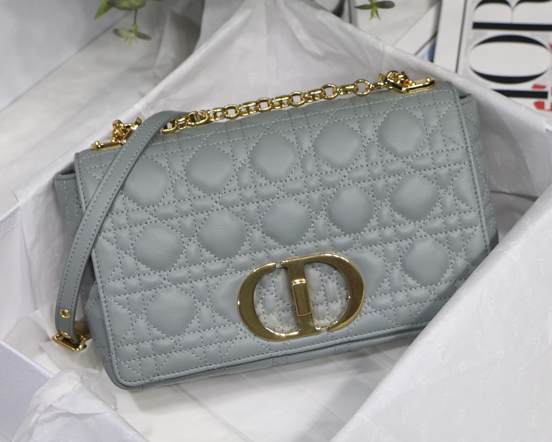 d10r medium caro bag S*pple cannage calfskin gray m9242 25.5 x 15.5 x 8 cm