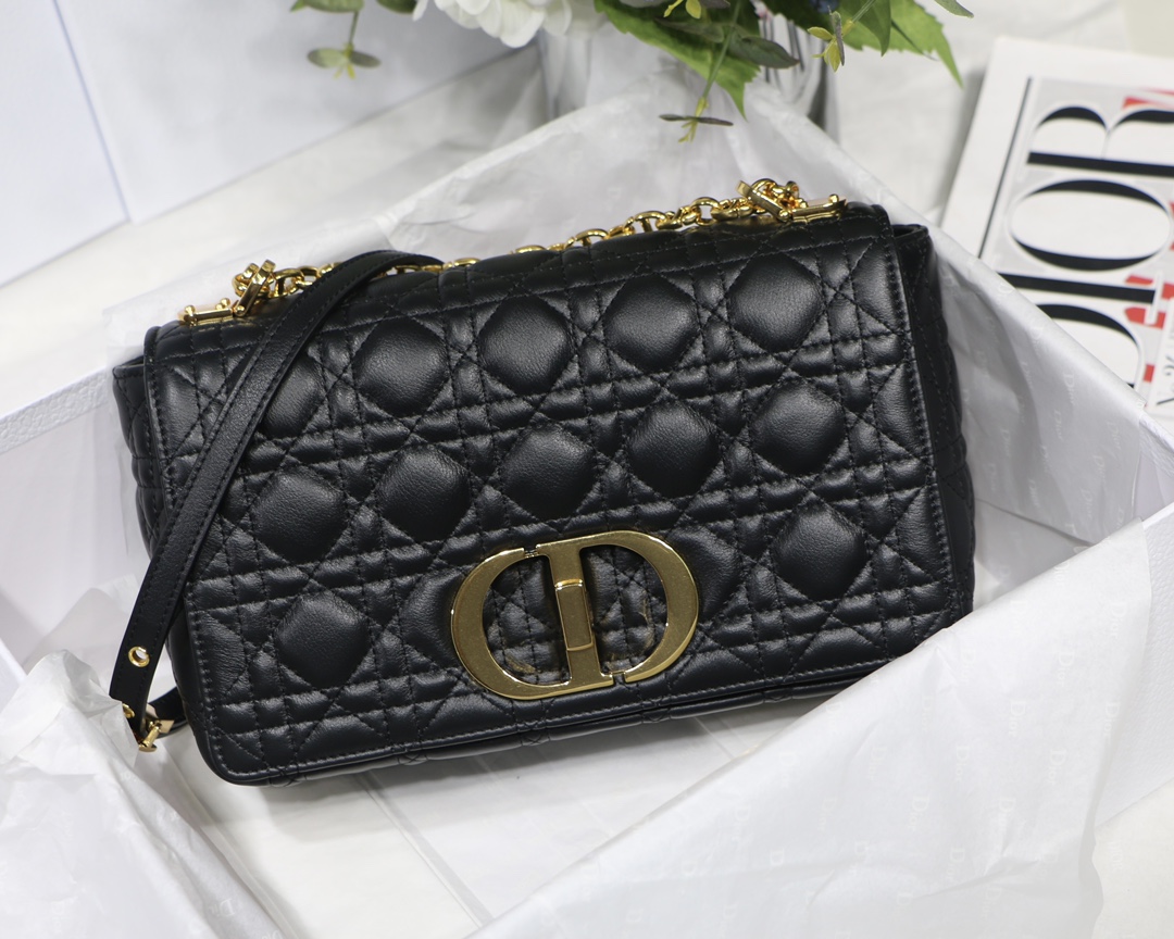 d10r medium caro bag S*pple cannage calfskin black m9242 25.5 x 15.5 x 8 cm