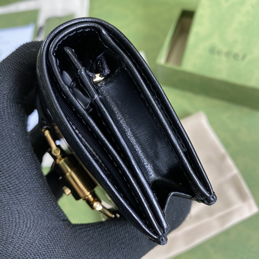 Gvc*1 jackie 1961 card case wallet gg black 645536 11 × 8.5 x 3 cm