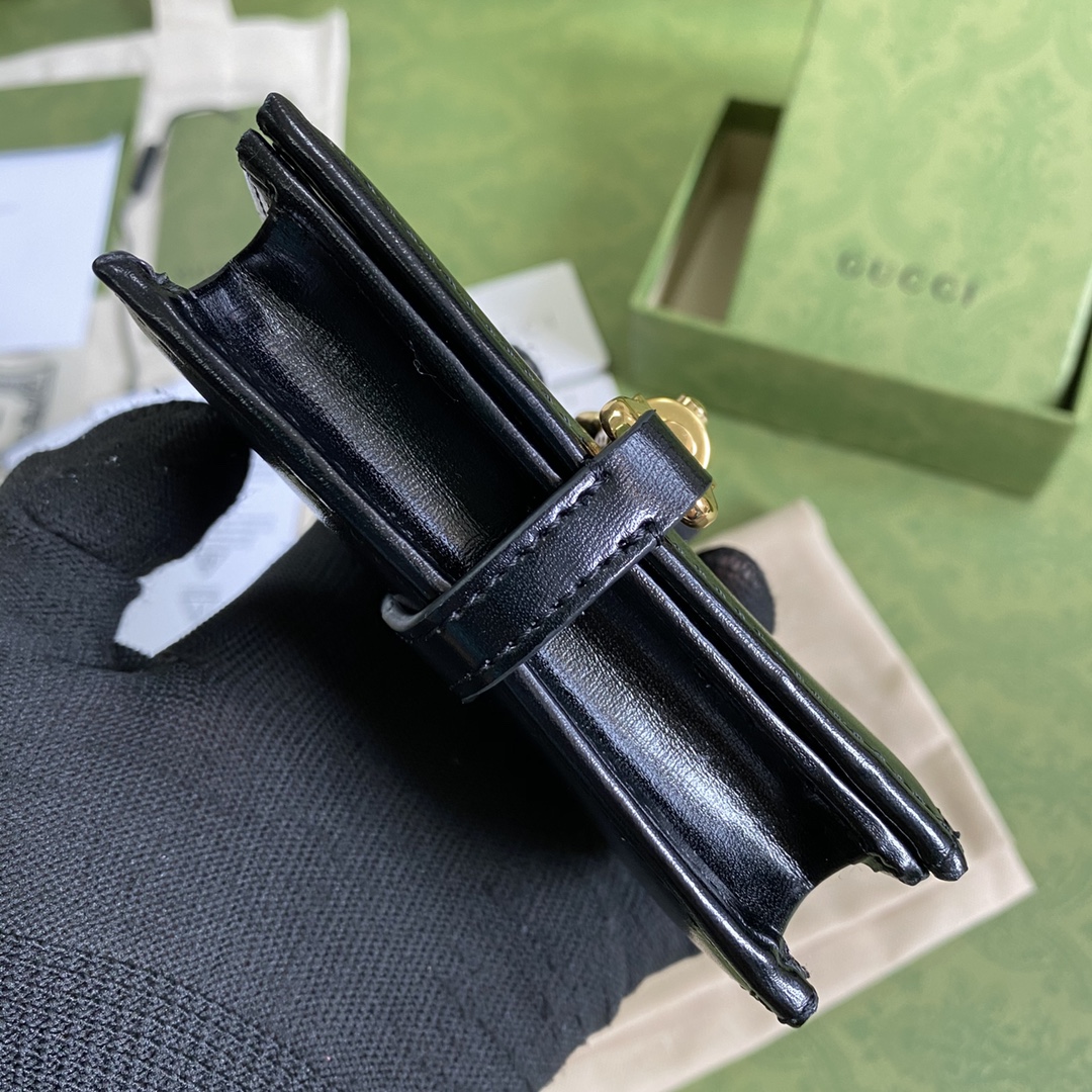 Gvc*1 jackie 1961 card case wallet gg black 645536 11 × 8.5 x 3 cm