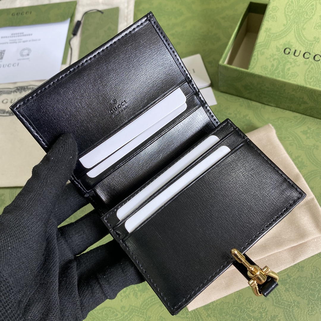 Gvc*1 jackie 1961 card case wallet gg black 645536 11 × 8.5 x 3 cm