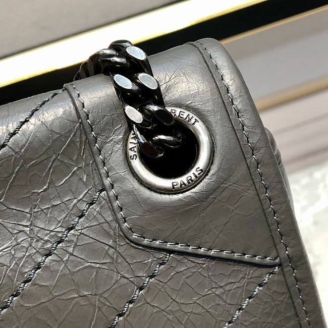 Y51 large niki calfskin leather gray 4988830 32 x 23 x 9 cm
