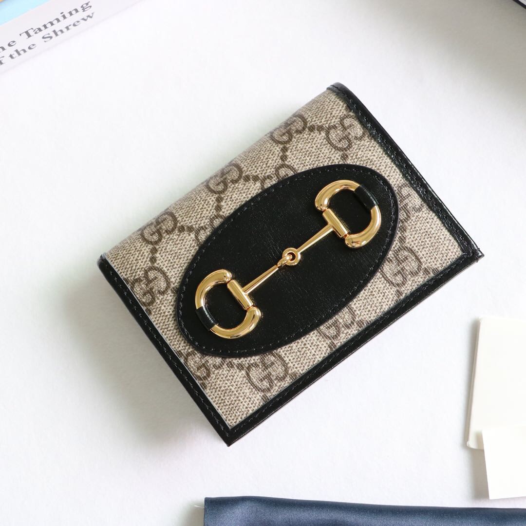 Gvc*1 horsebit 1955 card case wallet canvas black 621887 11 x 8.5 x 3 cm