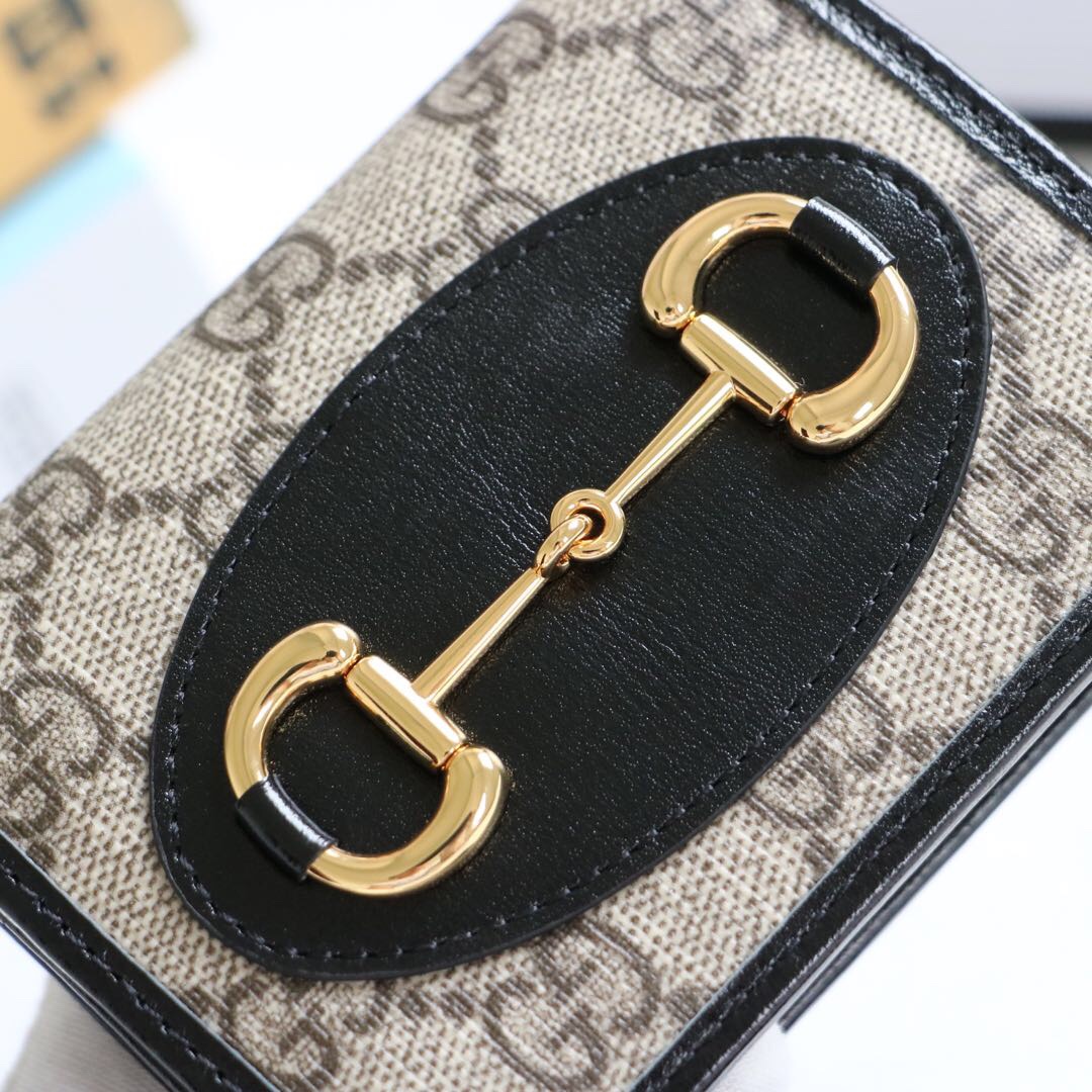 Gvc*1 horsebit 1955 card case wallet canvas black 621887 11 x 8.5 x 3 cm