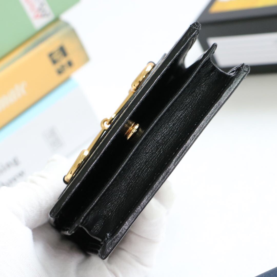Gvc*1 horsebit 1955 card case wallet canvas black 621887 11 x 8.5 x 3 cm