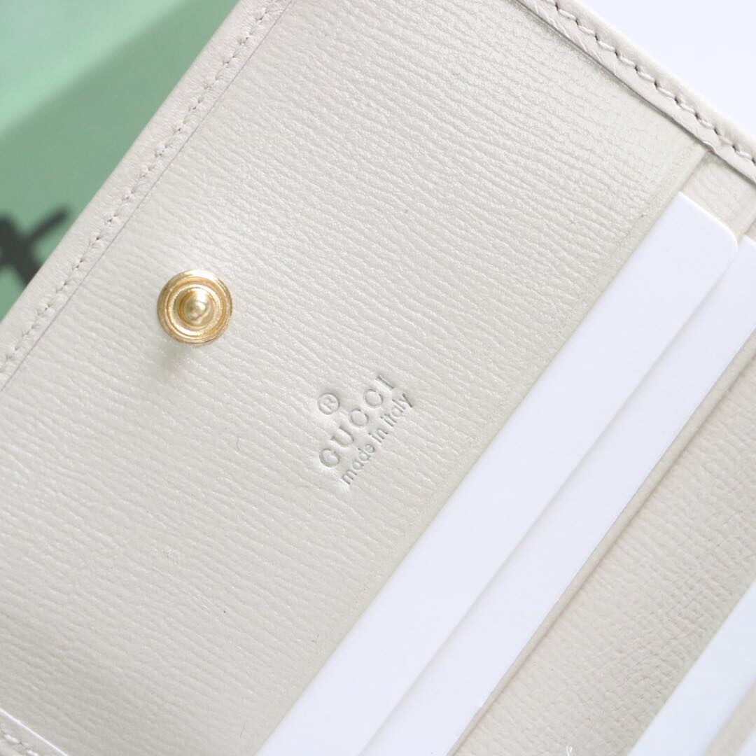 Gvc*1 horsebit 1955 card case wallet leather white ‎621887 11 x 8.5 x 3 cm
