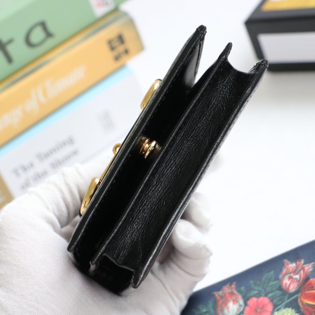 Gvc*1 horsebit 1955 card case wallet leather black 621887 11 x 8.5 x 3 cm