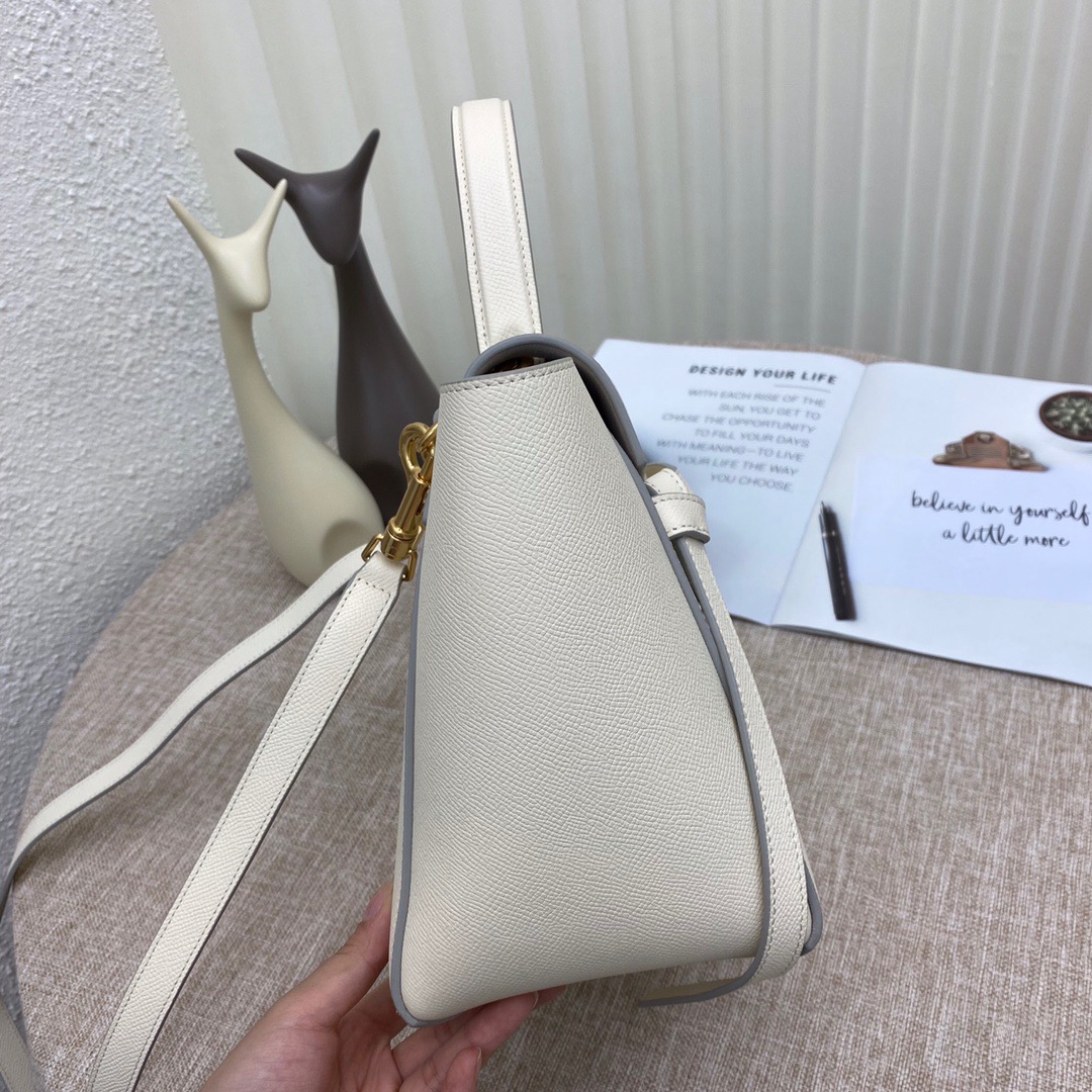 Ce1i*e micro belt bag grained leather white 189153 24 × 20 × 14 cm
