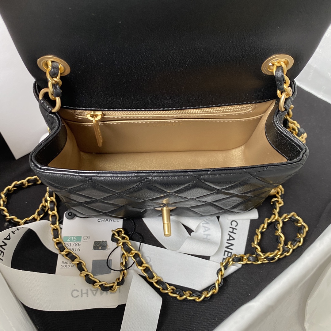 Ch**el as1787 cf mini bag 18cm