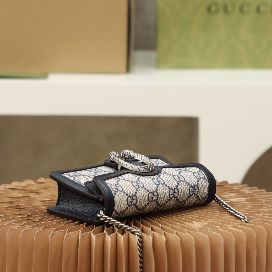 gvc*1 dionysus S*per mini leather bag beige 476432 - 16.5x10x4cm