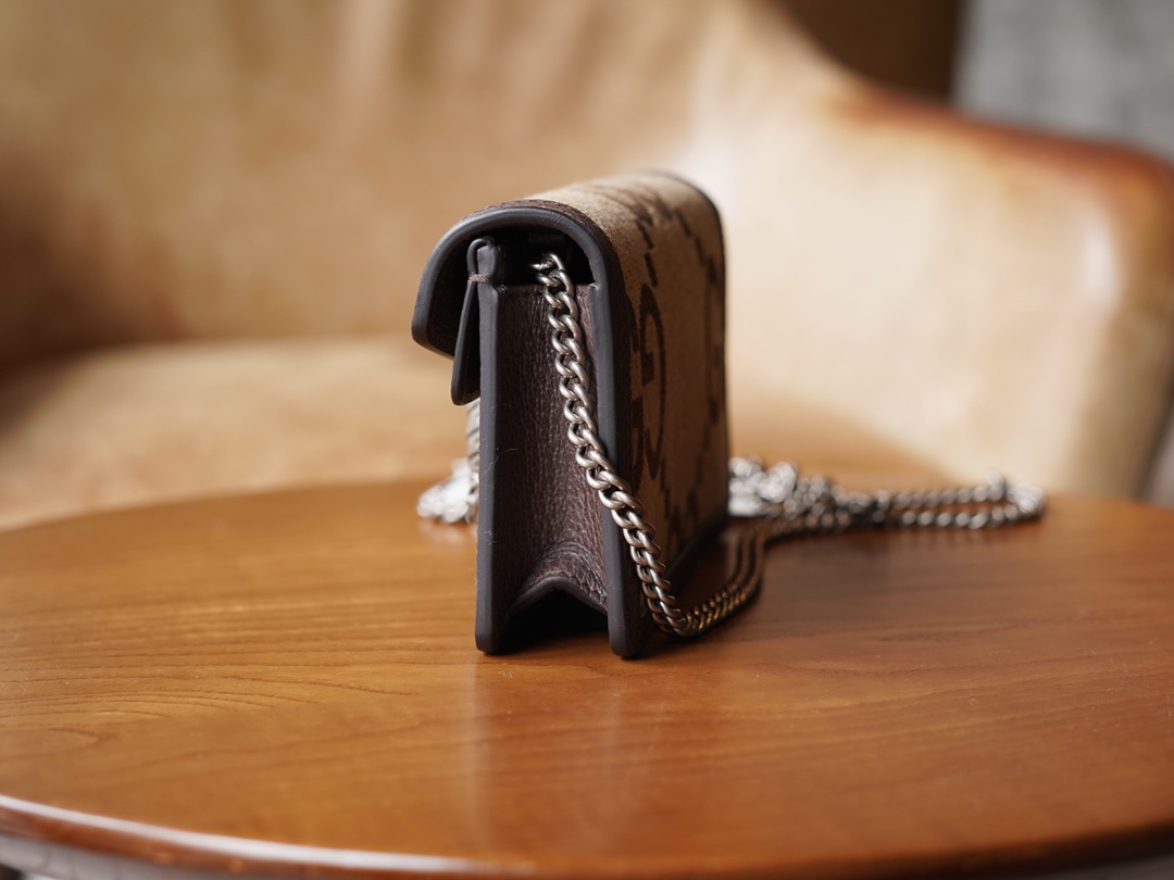 gvc*1 dionysus S*per mini leather bag beige and brown 476432 - 16.5x10x4cm