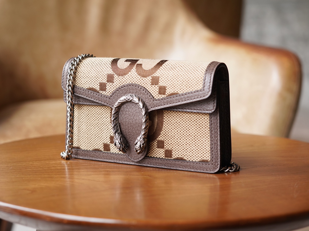 gvc*1 dionysus S*per mini leather bag beige and brown 476432 - 16.5x10x4cm