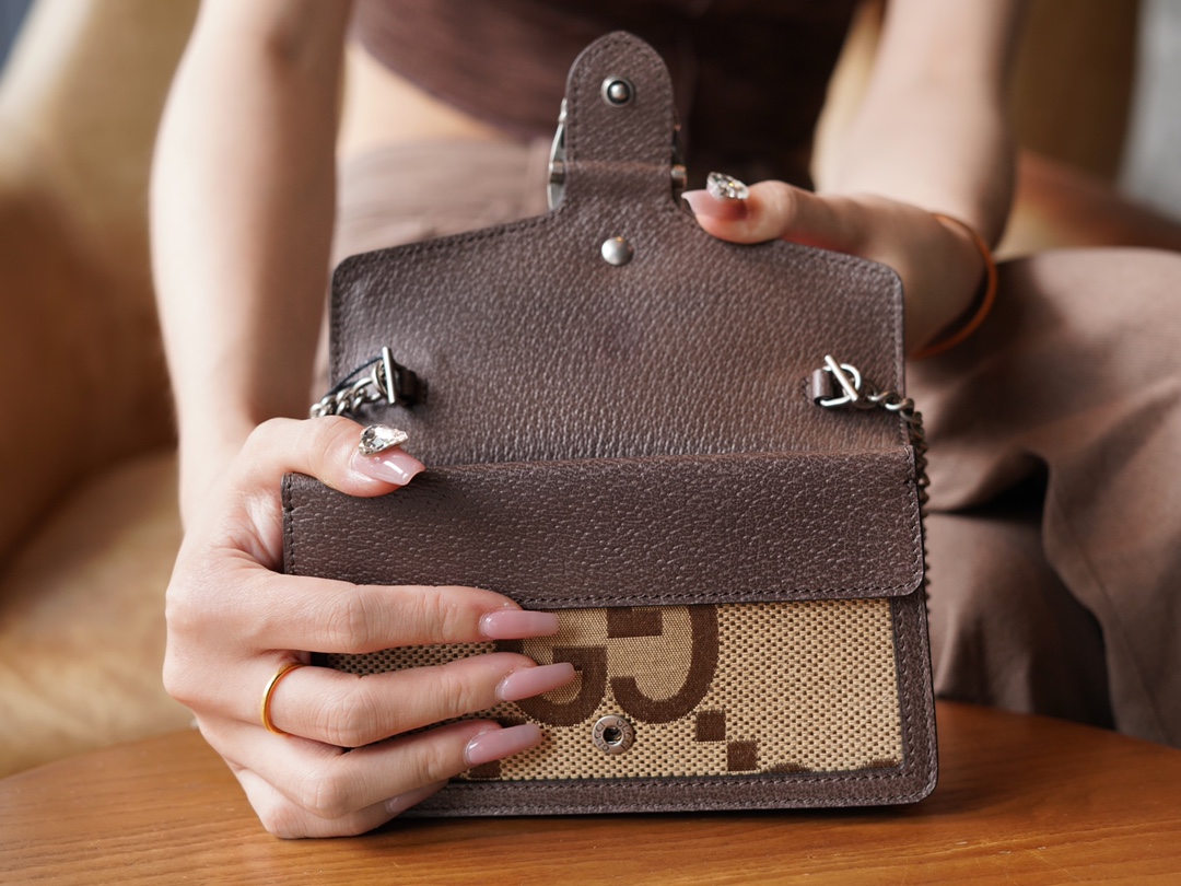 gvc*1 dionysus S*per mini leather bag beige and brown 476432 - 16.5x10x4cm