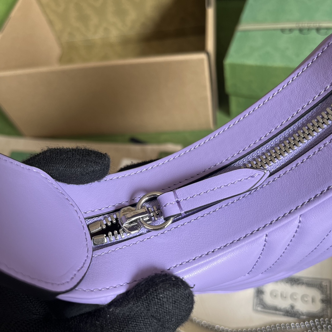 GG Marmont half-moon-shaped mini bag Purple 699514 – 21.5 x 11 x 5cm