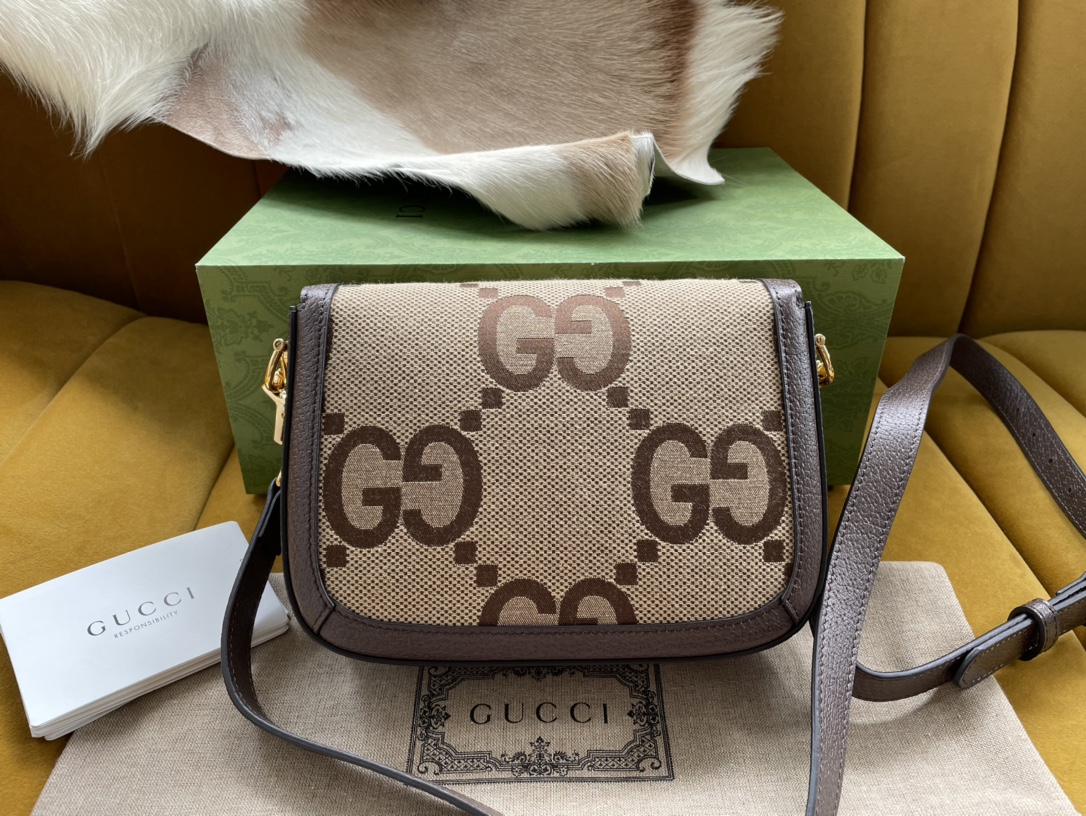 Gvc*1 horsebit 1955 mini bag brown 658574 - 20.5x14.5x5cm