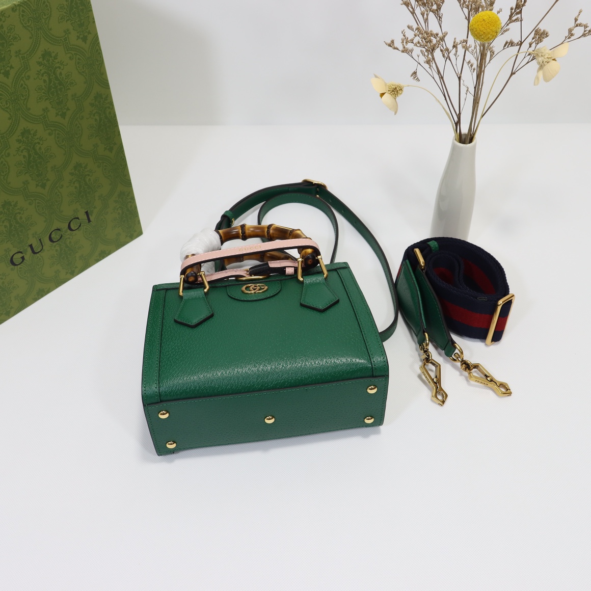 Gvc*1 diana mini tote bag green 702732 - 20 x 16 x 10cm