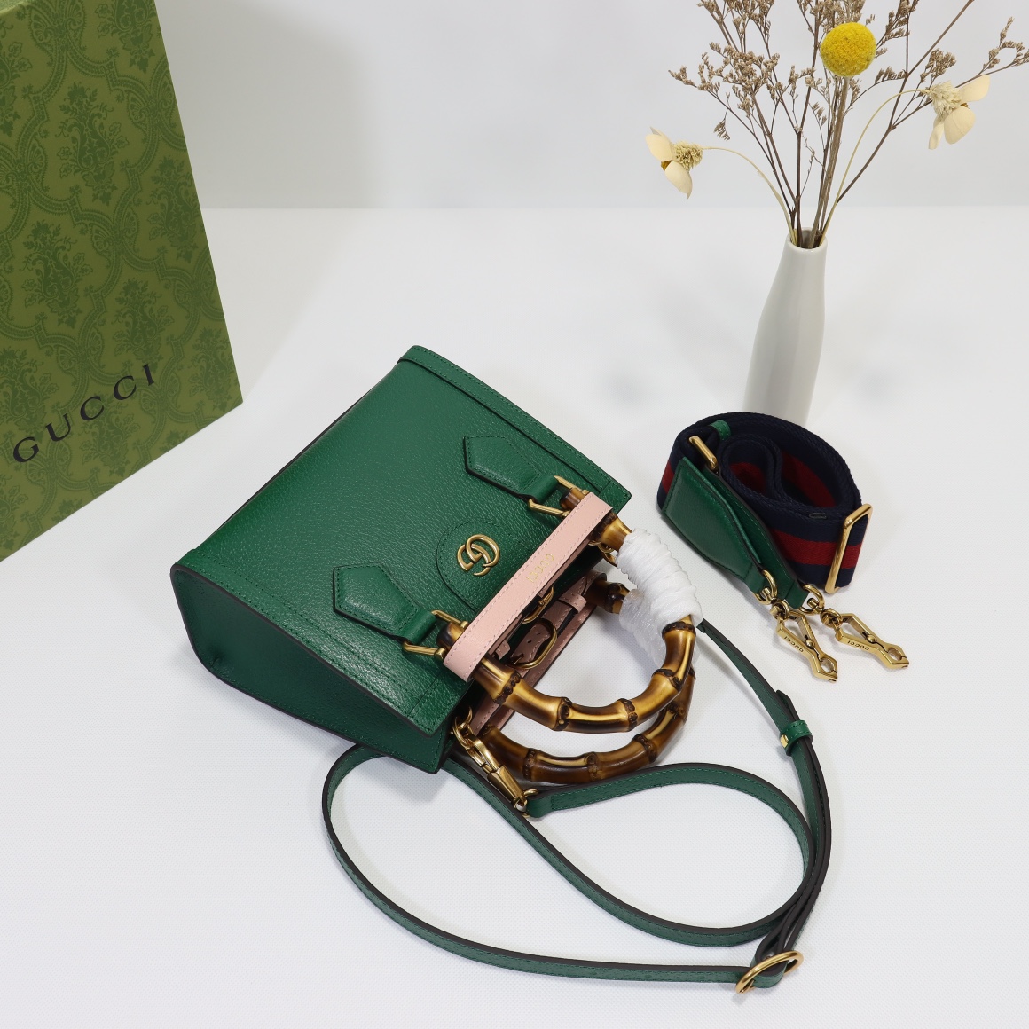 Gvc*1 diana mini tote bag green 702732 - 20 x 16 x 10cm