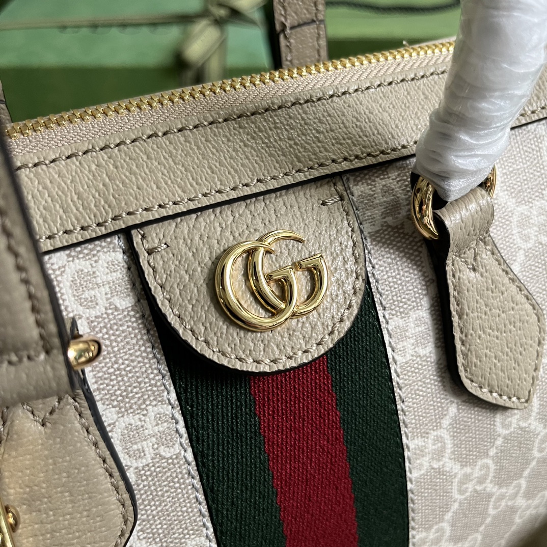 Gvc*1 ophidia small gg tote bag beige/white 547551 - 24 x 20.5 x 10.5cm