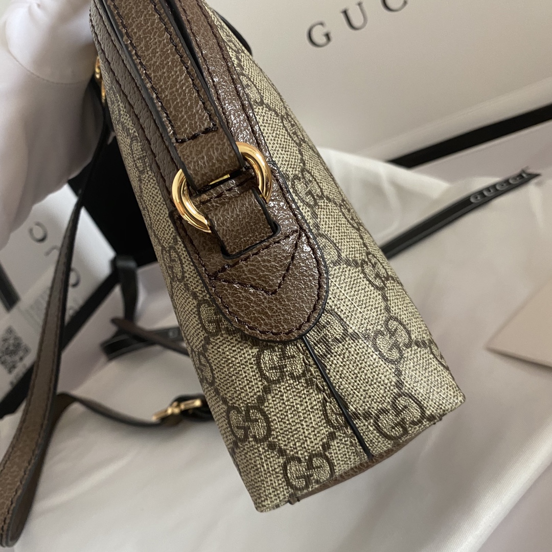 Gvc*1 ophidia small gg shoulder bag brown leather 499621  - 23x19x8cm