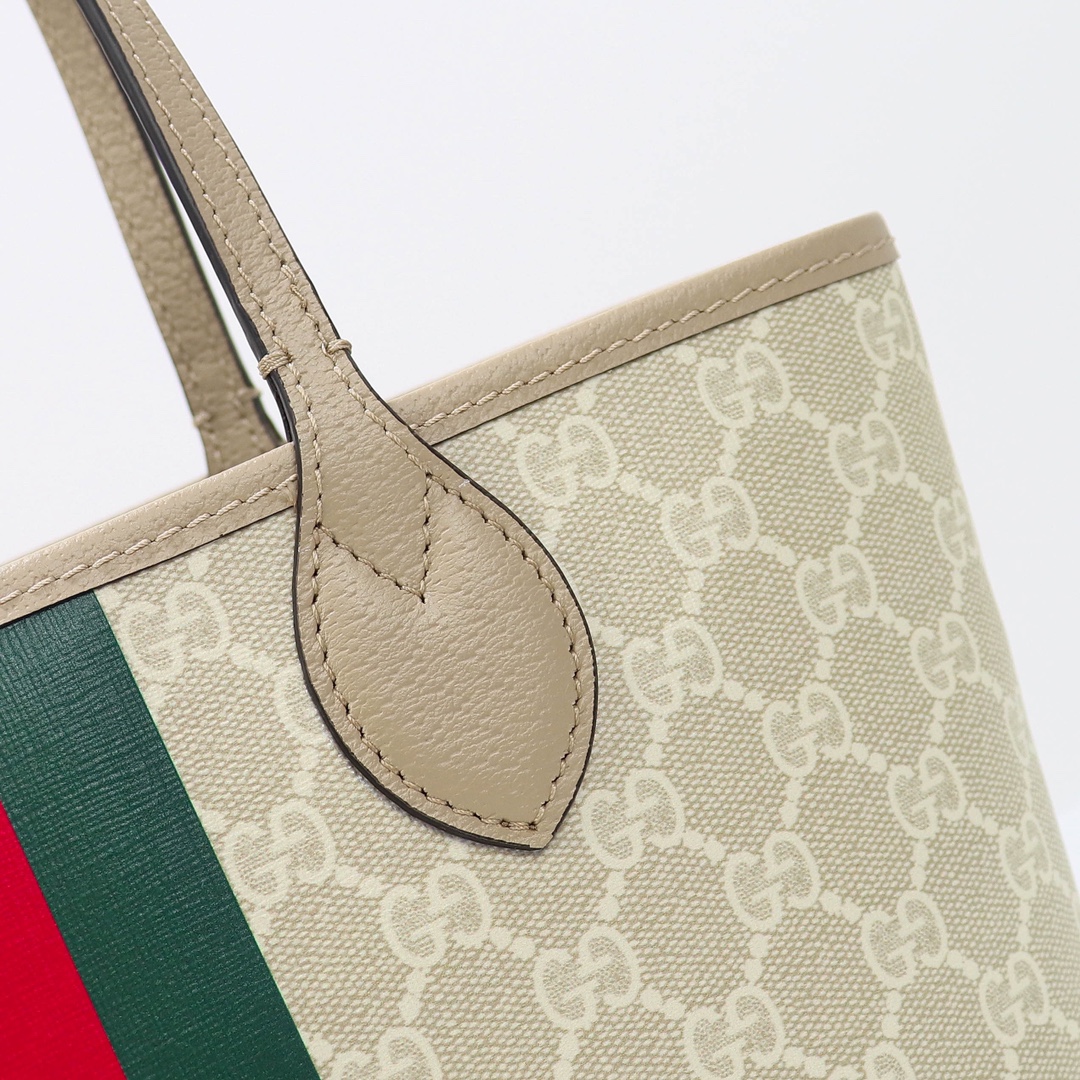 Gvc*1 ophidia small tote bag oatmeal leather 726762 - 25 x 22 x 12cm