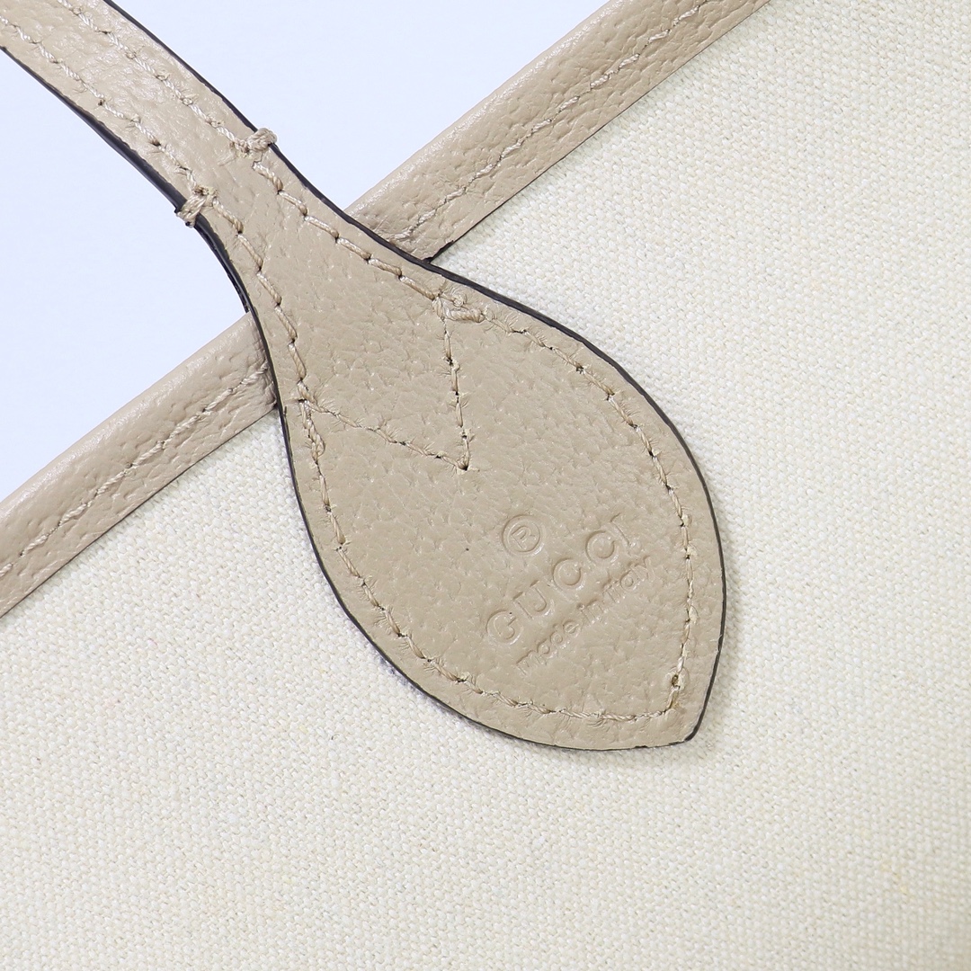 Gvc*1 ophidia small tote bag oatmeal leather 726762 - 25 x 22 x 12cm