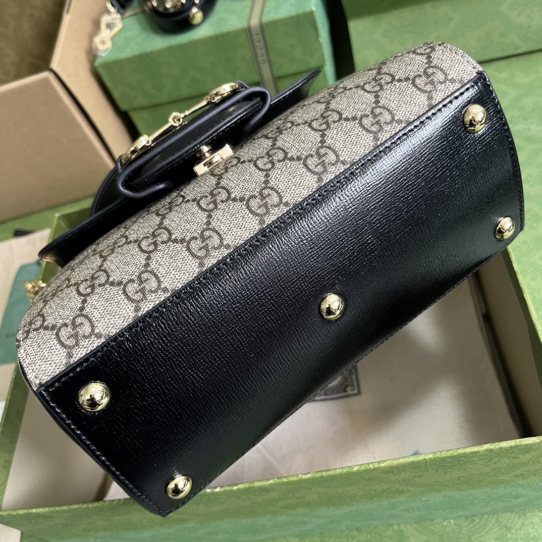 Gvc*1 horsebit 1955 small bag black grey 703848 - 22x16x10.5cm