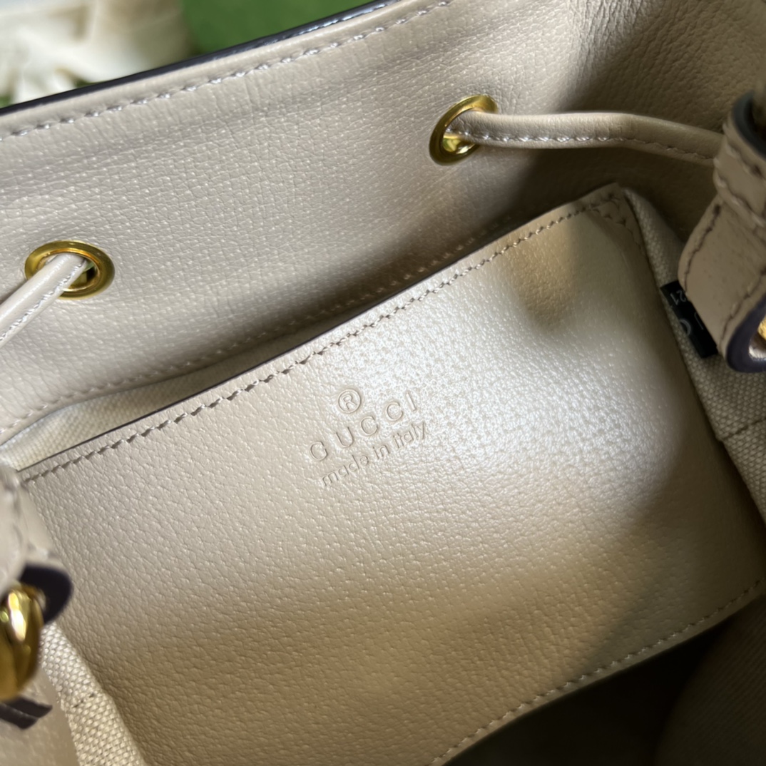 Gvc*1 ophidia small gg bucket bag oatmeal leather  550621 - 20.5 x 26 x 11cm