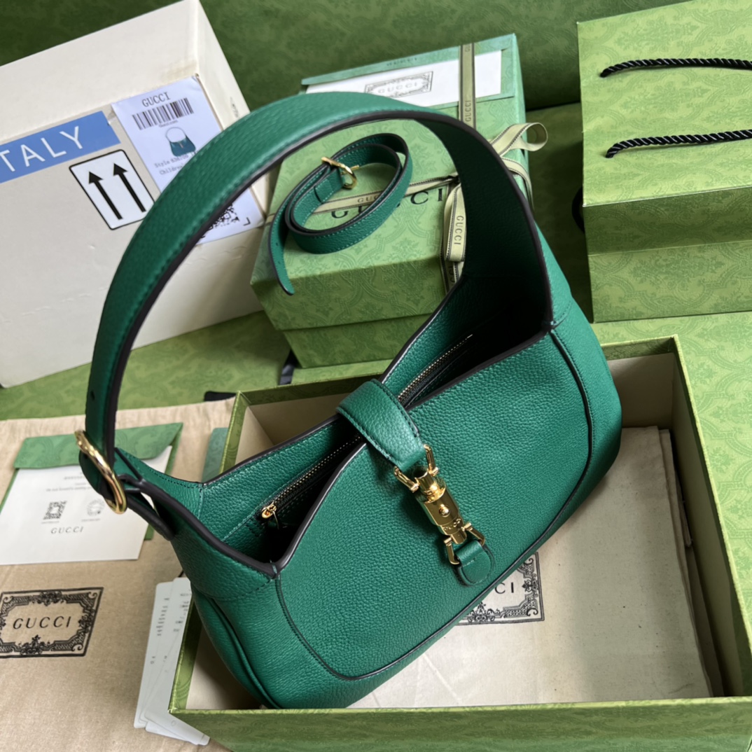 Gvc*1 jackie 1961 small natural grain bag green 636709- 27.5 x 19 x 4cm